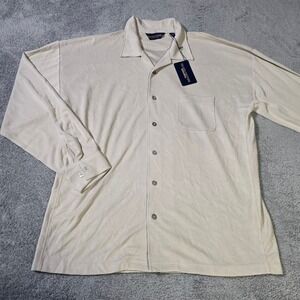 Quiksilver Mens Large Silver Edition Button Down‎ Shirt Grey Ribbed Yachtsman L